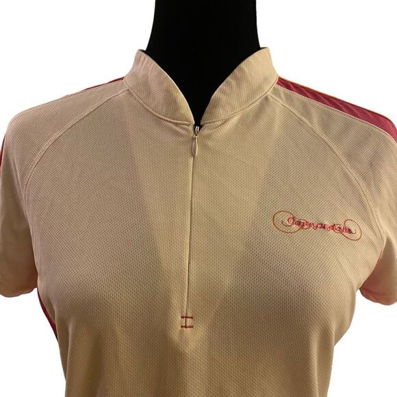 Cannondale Women's White,‎ Pink, and Orange Cycling Jersey Top Size Large - Picture 2 of 11